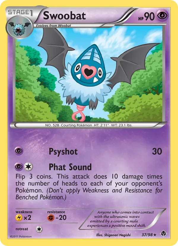 Swoobat 37/98 Emerging Powers Pokémon card