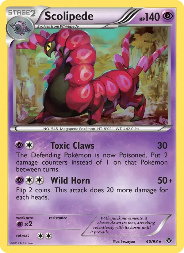 Scolipede 40/98 Emerging Powers Pokémon card