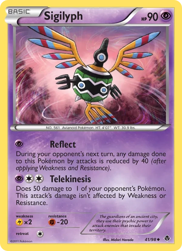 Sigilyph 41/98 Emerging Powers Pokémon Karte