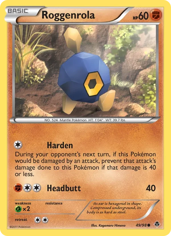 Roggenrola 49/98 Emerging Powers Pokémon Karte