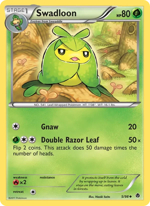 Swadloon 5/98 Emerging Powers Pokémon card