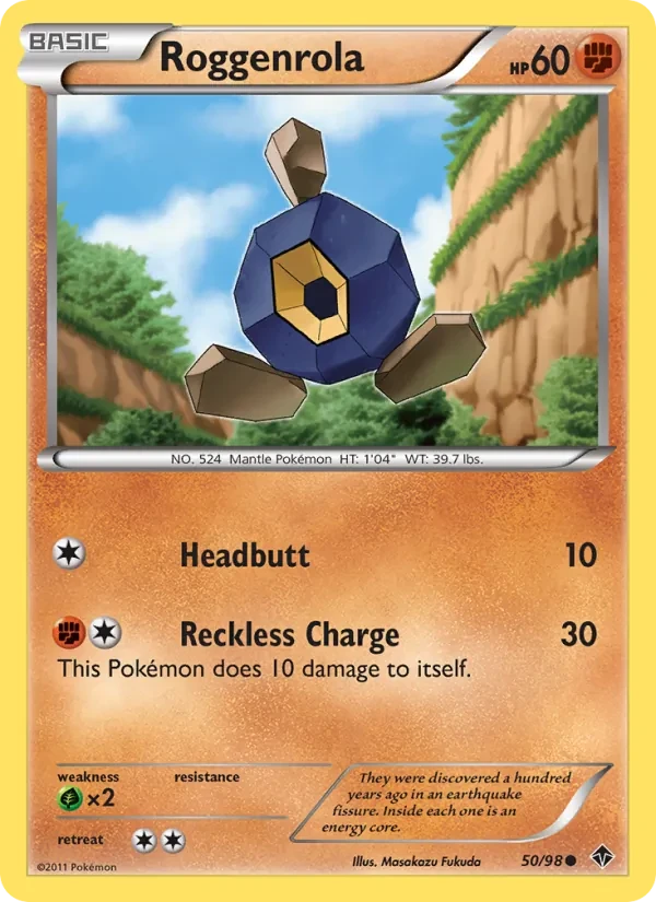 Roggenrola 50/98 Emerging Powers Pokémon card