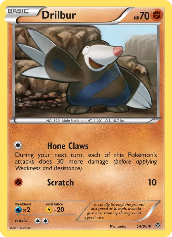 Drilbur 54/98 Emerging Powers Pokémon card