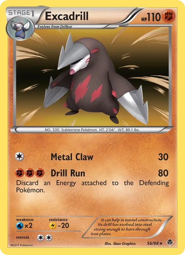 Excadrill 56/98 Emerging Powers Pokémon card