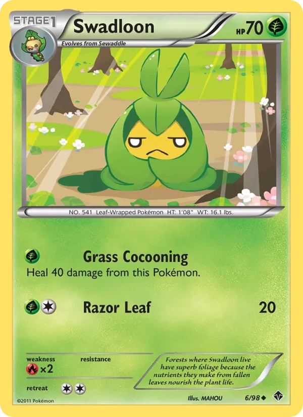 Swadloon 6/98 Emerging Powers Pokémon Karte