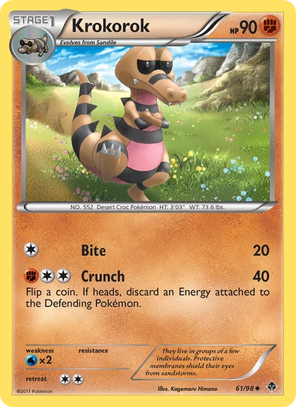 Krokorok 61/98 Emerging Powers Pokémon card