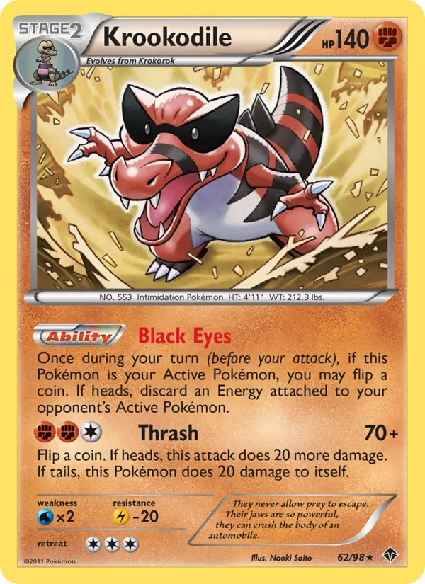 Krookodile 62/98 Emerging Powers Pokémon card