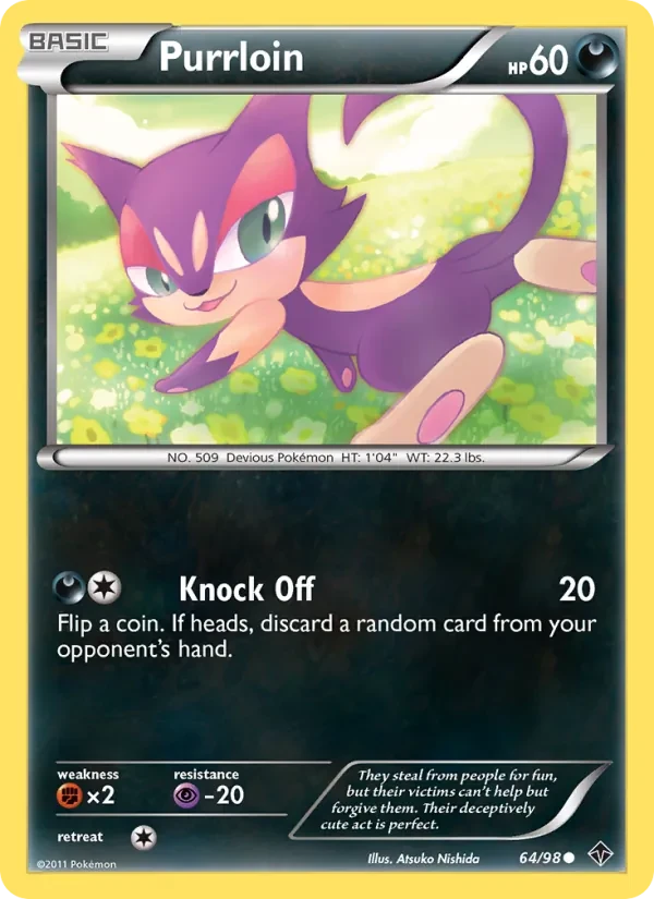 Purrloin 64/98 Emerging Powers Pokémon card