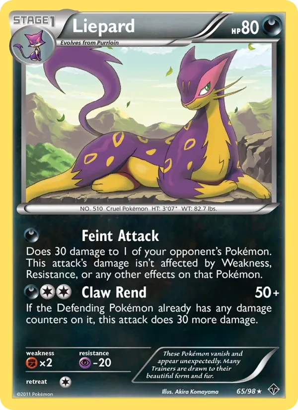 Carta Pokémon Liepard 65/98 Emerging Powers