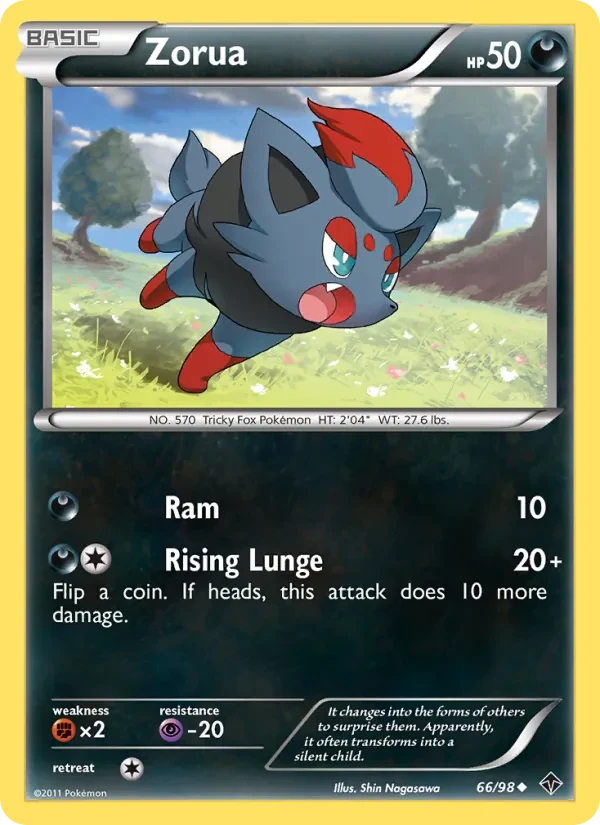 Zorua 66/98 Emerging Powers Pokémon card