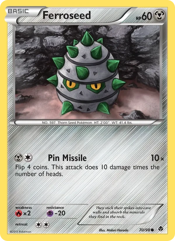 Ferroseed 70/98 Emerging Powers Pokémon card