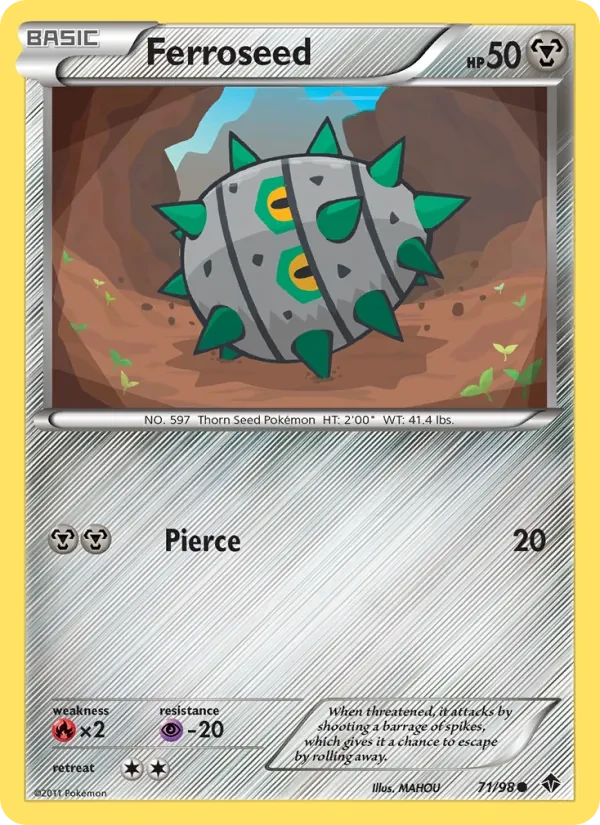 Ferroseed 71/98 Emerging Powers Pokémon card
