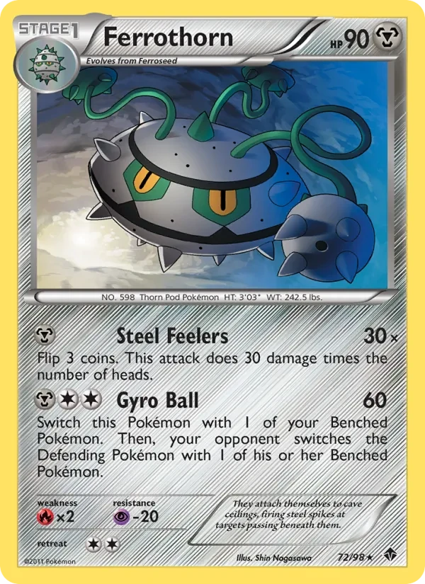 Ferrothorn 72/98 Emerging Powers Pokémon card