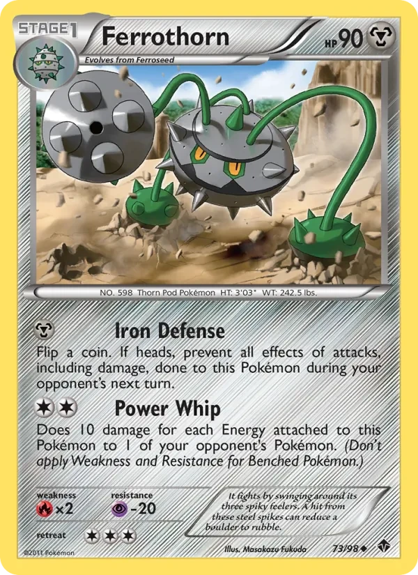 Ferrothorn 73/98 Emerging Powers Pokémon card