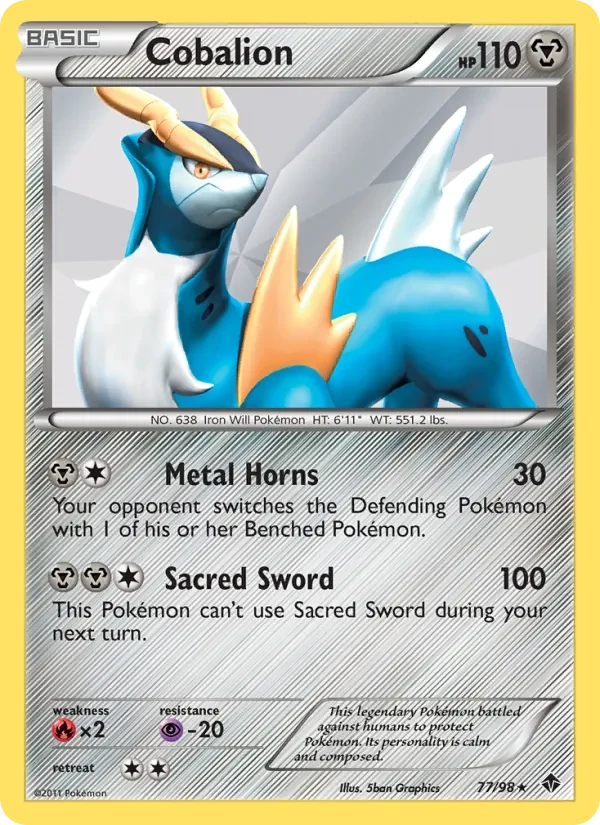 Cobalion 77/98 Emerging Powers Pokémon card