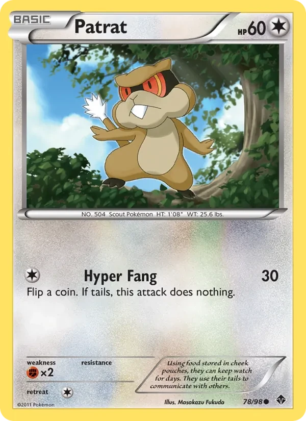 Patrat 78/98 Emerging Powers Pokémon card