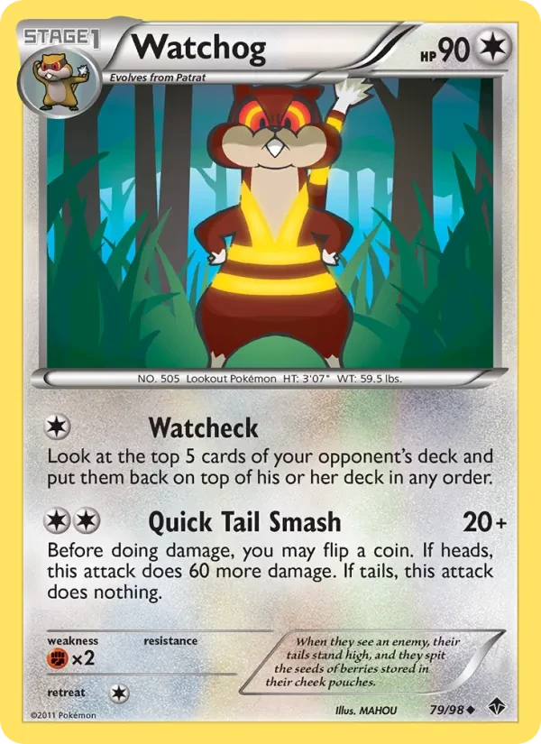 Watchog 79/98 Emerging Powers Pokémon card