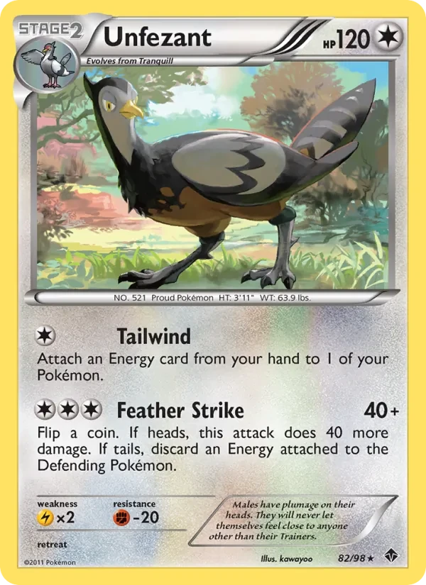 Unfezant 82/98 Emerging Powers Pokémon Karte