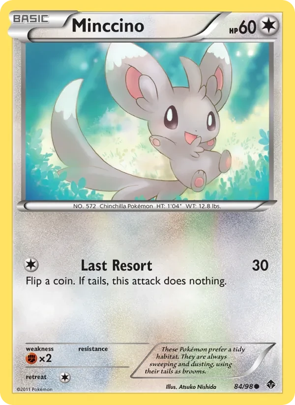 Minccino 84/98 Emerging Powers Pokémon card