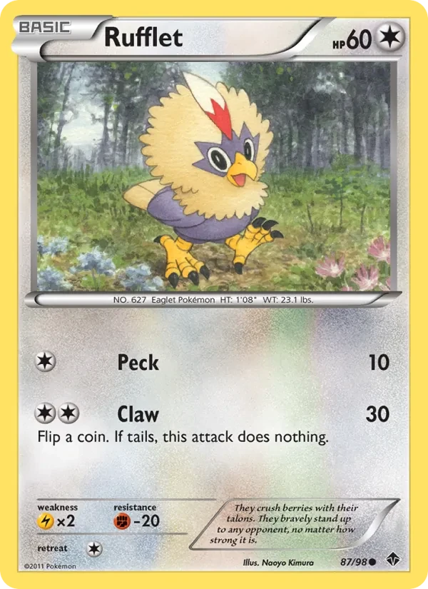 Rufflet 87/98 Emerging Powers Pokémon card