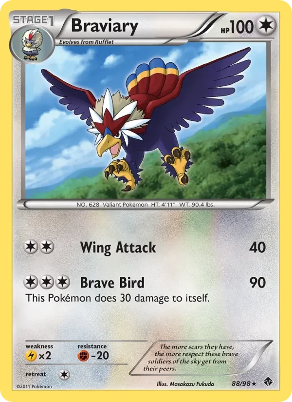 Braviary 88/98 Emerging Powers Pokémon card
