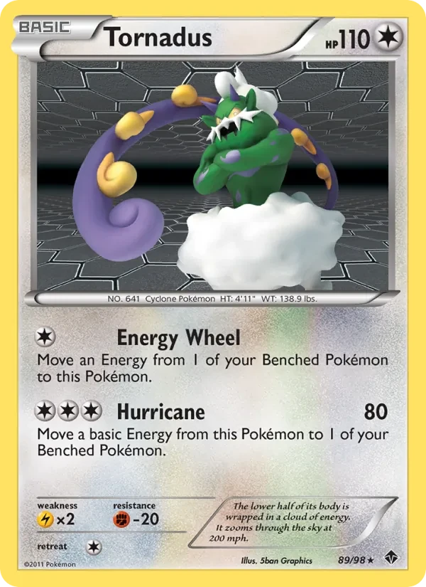 Tornadus 89/98 Emerging Powers Pokémon card