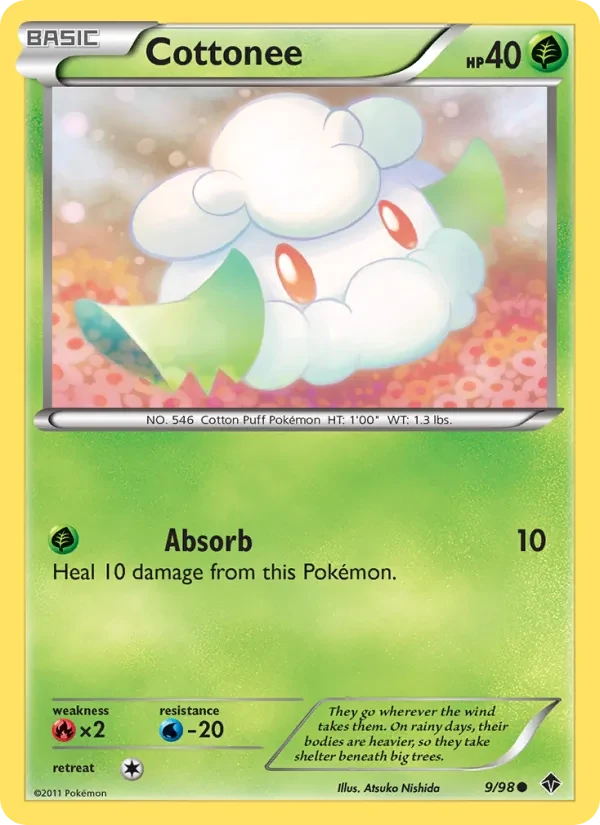 Cottonee 9/98 Emerging Powers Pokémon card