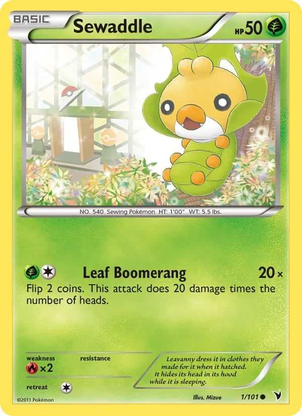 Sewaddle 1/101 Noble Victories Pokémon Karte