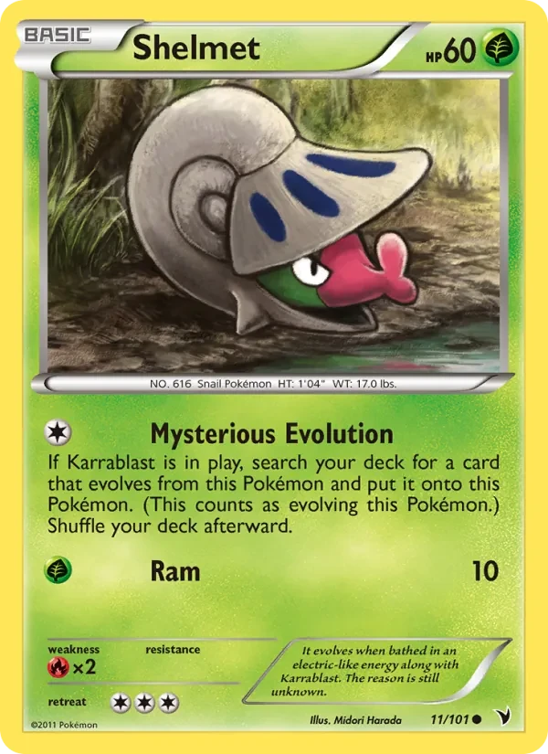 Shelmet 11/101 Noble Victories Pokémon card