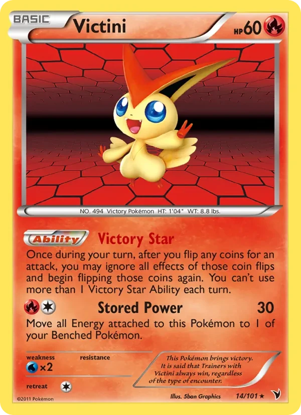 Victini 14/101 Noble Victories Pokémon card