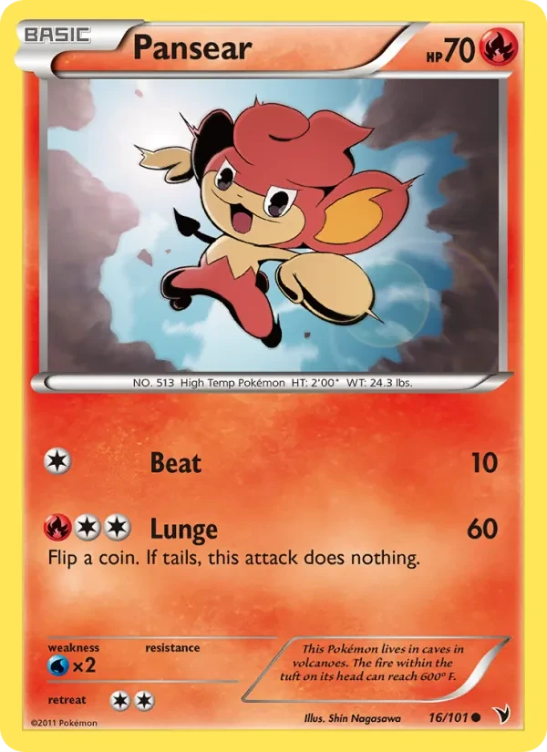 Pansear 16/101 Noble Victories Pokémon card