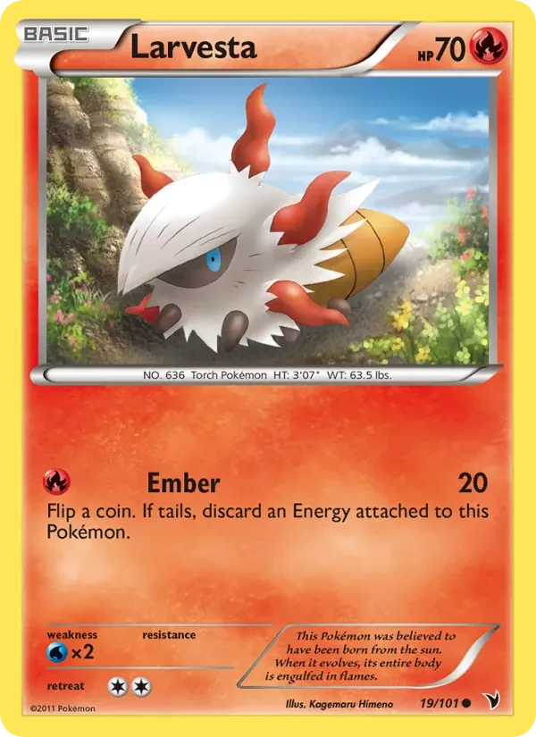 Larvesta 19/101 Noble Victories Pokémon card