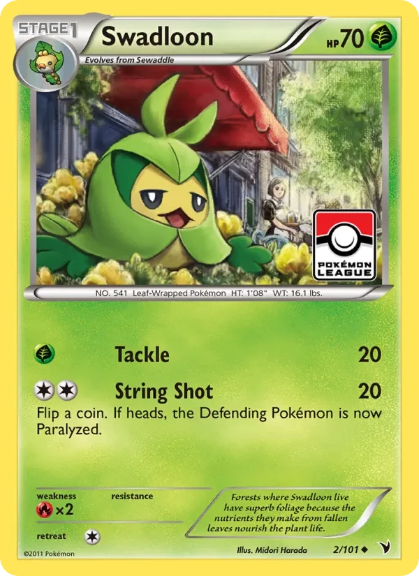 Swadloon 2/101 Noble Victories Pokémon card