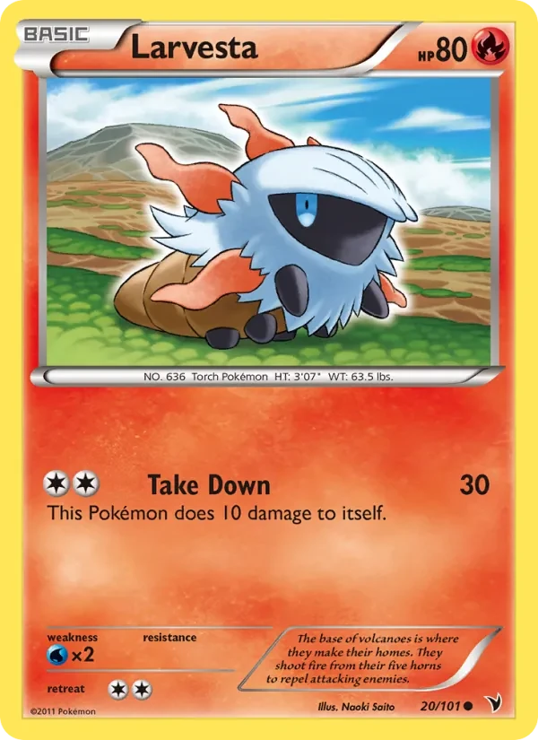 Larvesta 20/101 Noble Victories Pokémon card