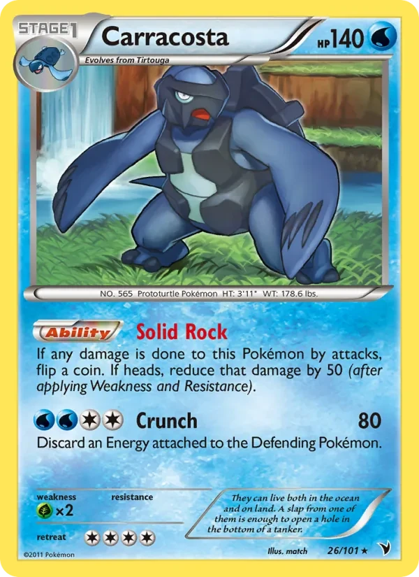 Carracosta 26/101 Noble Victories Pokémon card