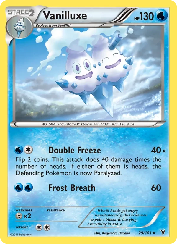 Vanilluxe 29/101 Noble Victories Pokémon card