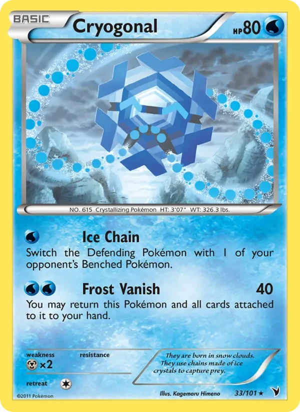 Cryogonal 33/101 Noble Victories Pokémon card