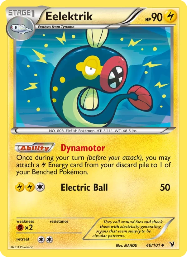 Eelektrik 40/101 Noble Victories Pokémon card