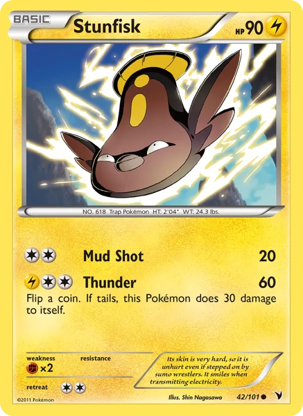 Stunfisk 42/101 Noble Victories Pokémon card