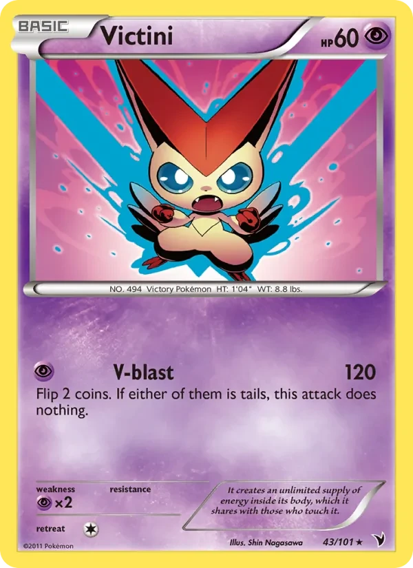 Victini 43/101 Noble Victories Pokémon card