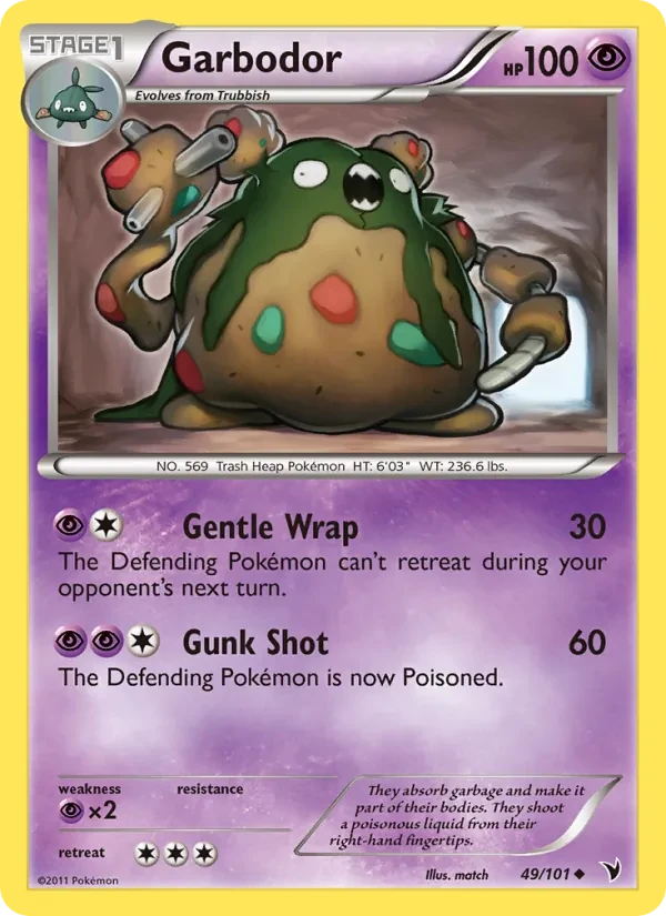 Garbodor 49/101 Noble Victories Pokémon card