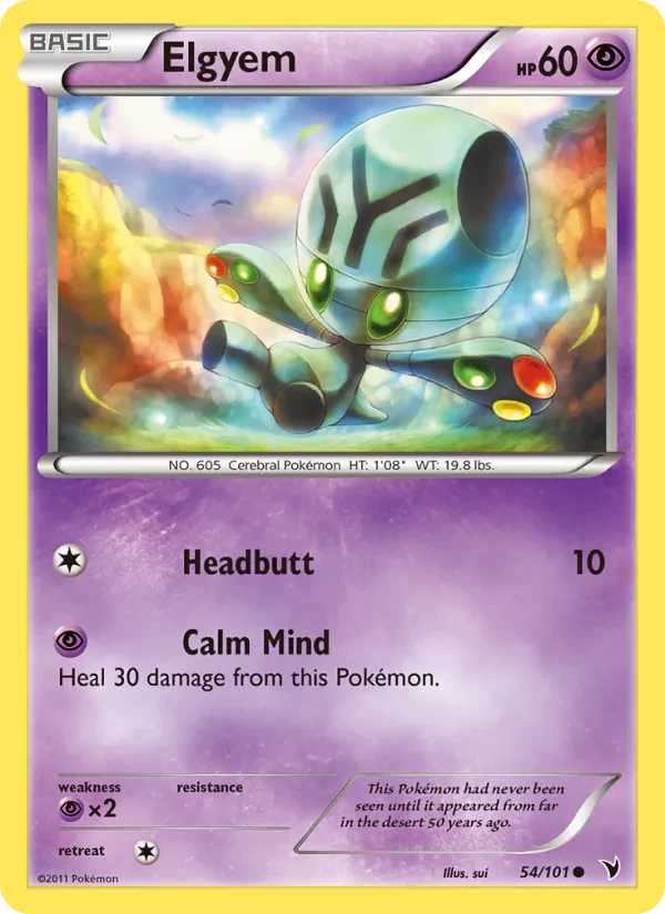 Elgyem 54/101 Noble Victories Pokémon card