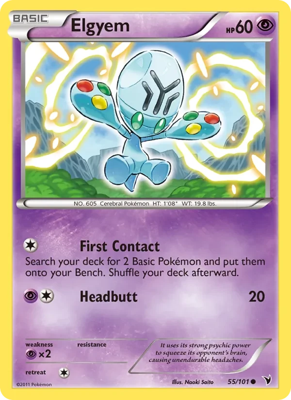 Elgyem 55/101 Noble Victories Pokémon Karte