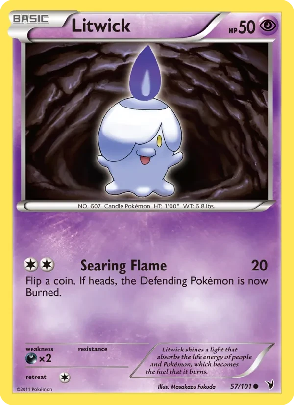 Litwick 57/101 Noble Victories Pokémon card