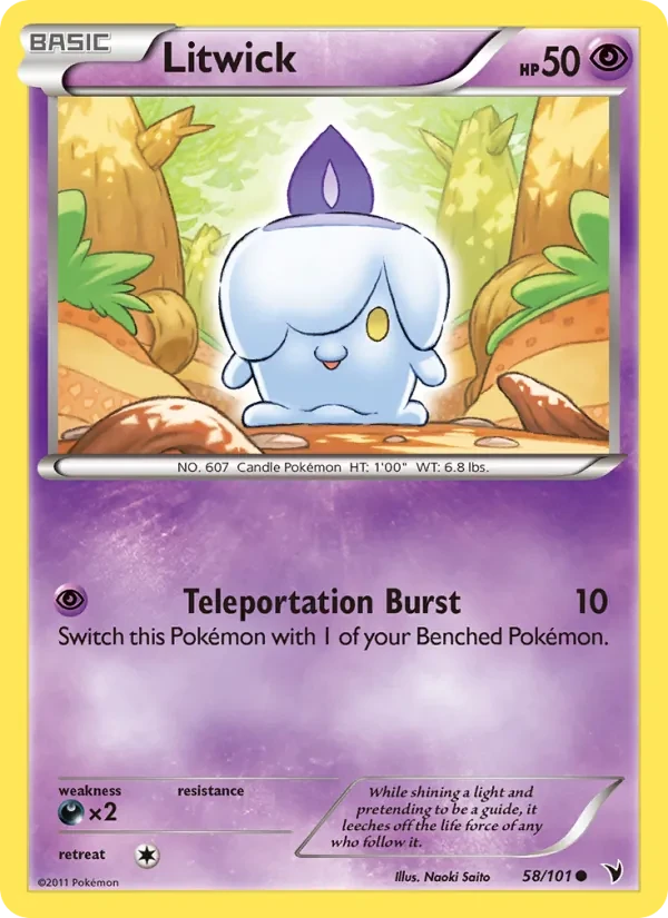 Litwick 58/101 Noble Victories Pokémon card