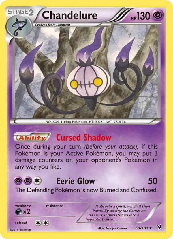 Chandelure 60/101 Noble Victories Pokémon card