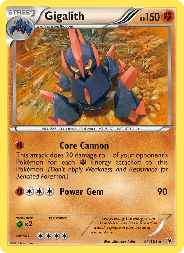 Gigalith 61/101 Noble Victories Pokémon card