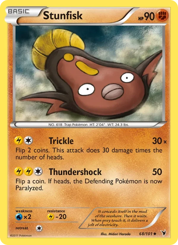 Stunfisk 68/101 Noble Victories Pokémon card