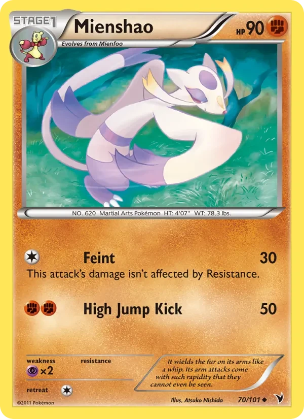 Mienshao 70/101 Noble Victories Pokémon card