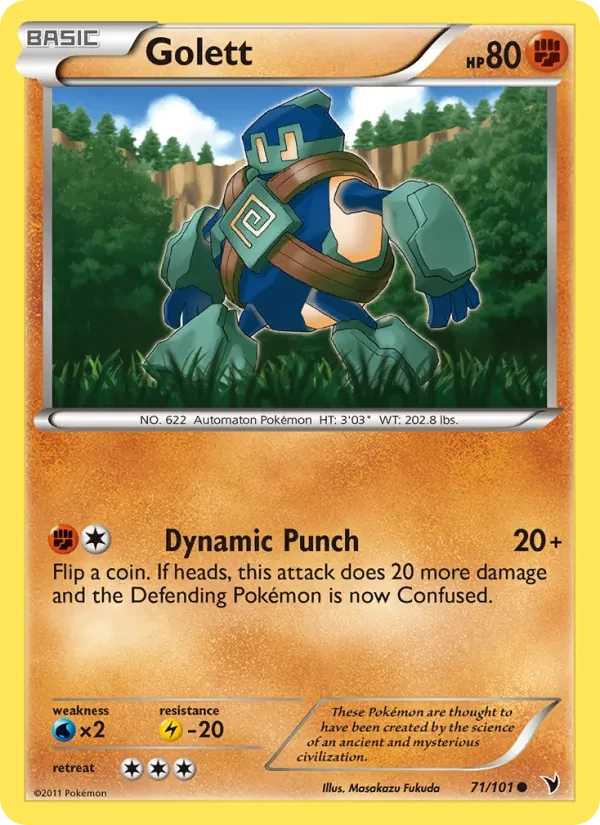 Golett 71/101 Noble Victories Pokémon card